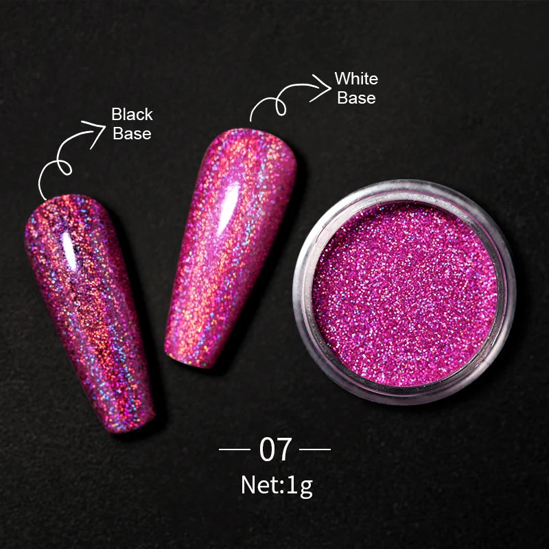 Nail Mirror Glitter Powder Metallic Colorful Dust Metal Effect