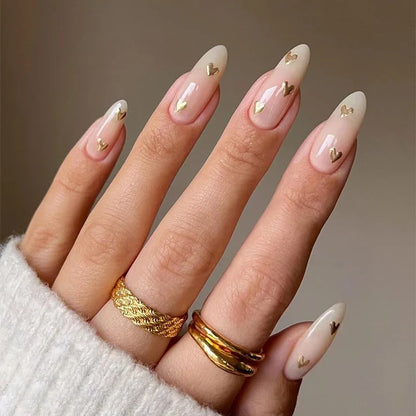 Fall Nails | Cute November Nails Brown Wave Tips Almond Winter Press On Nails 24 piece Set