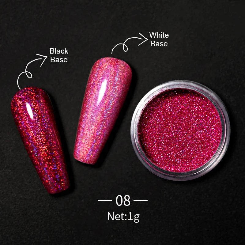 Nail Mirror Glitter Powder Metallic Colorful Dust Metal Effect