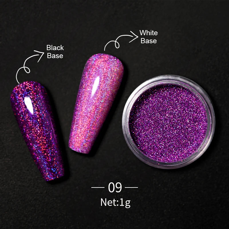 Nail Mirror Glitter Powder Metallic Colorful Dust Metal Effect