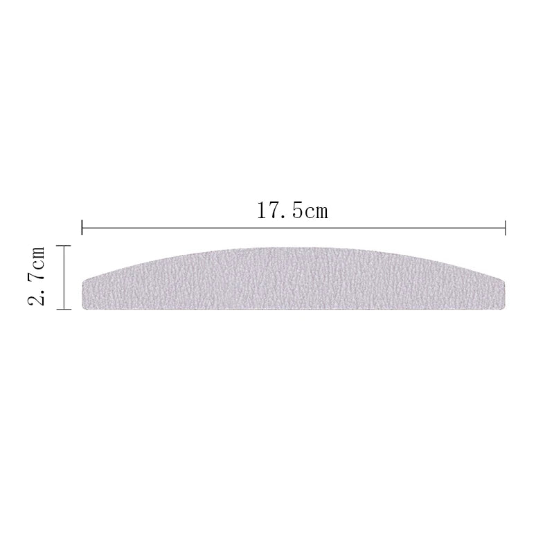 Lurayee Nail File Buffer 100/180 Grit Half Moon Double Side Sandpaper