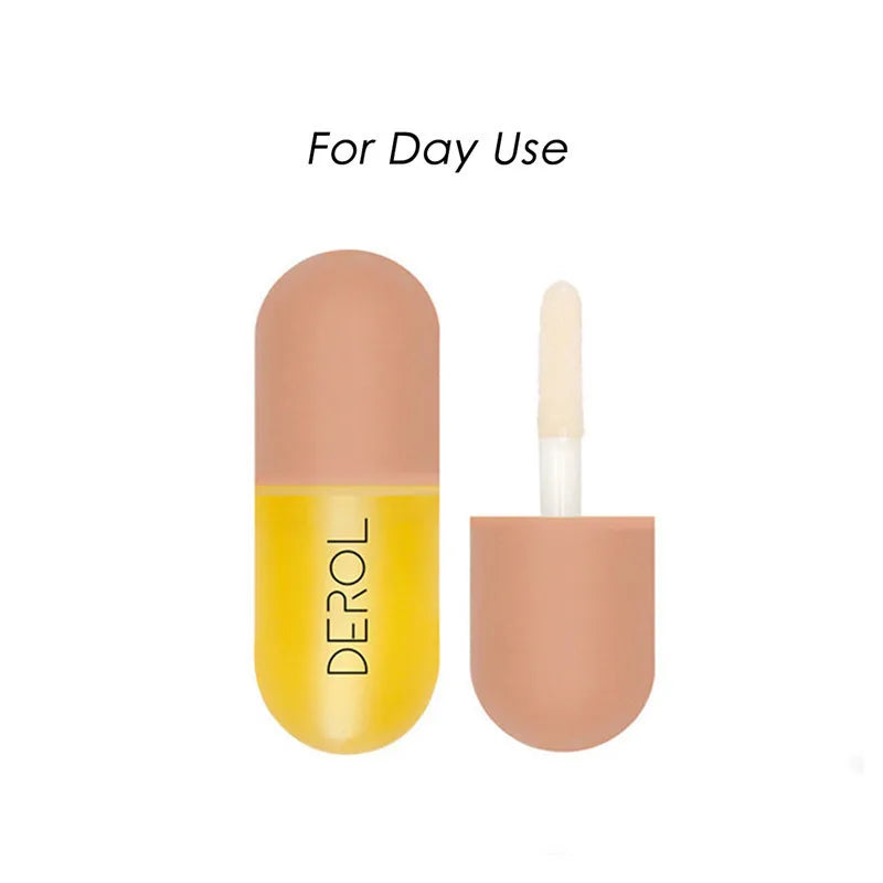 Day Night Instant Volume Lips Plumper Oil Moisturizing Repairing Reduce Lip Fine Line Serum Cosmetic Sexy Lip Gloss Makeup