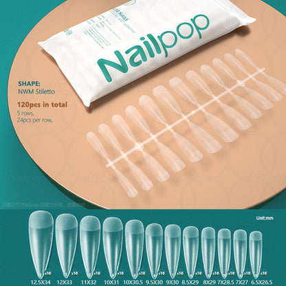 Nailpop 120pcs False Nails Acrylic Press On Nails Coffin Artificial
