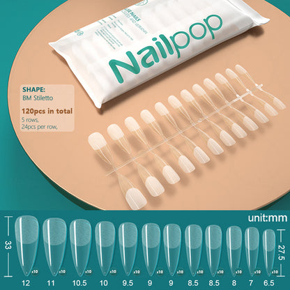 Nailpop 120pcs False Nails Acrylic Press On Nails Coffin Artificial