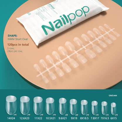 Nailpop 120pcs False Nails Acrylic Press On Nails Coffin Artificial