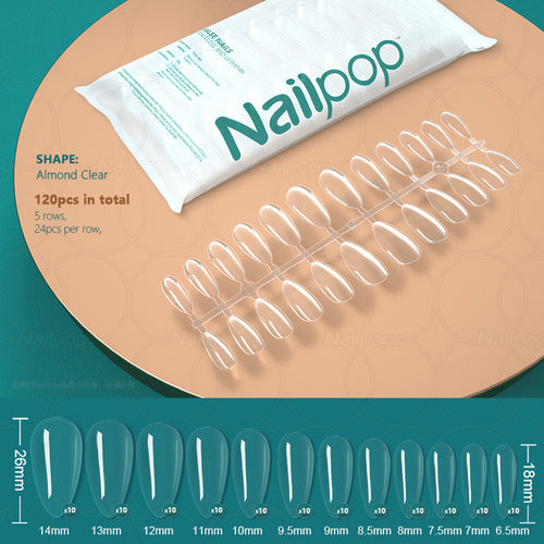 Nailpop 120pcs False Nails Acrylic Press On Nails Coffin Artificial