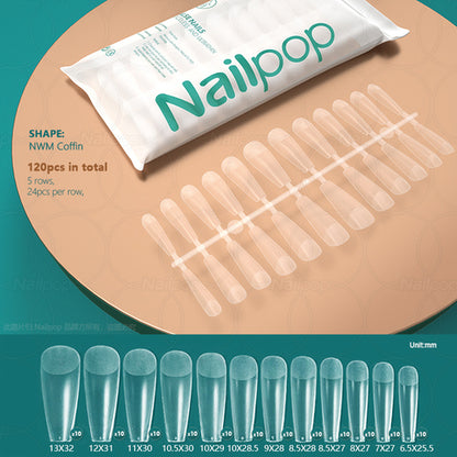 Nailpop 120pcs False Nails Acrylic Press On Nails Coffin Artificial
