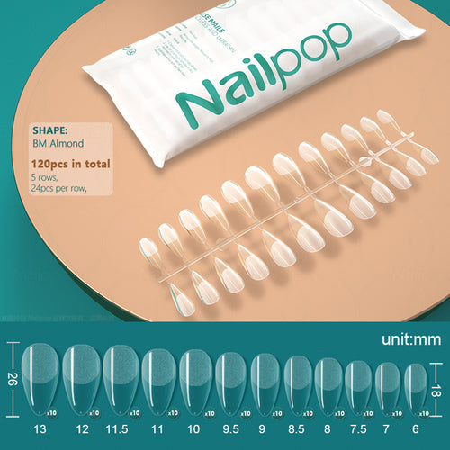 Nailpop 120pcs False Nails Acrylic Press On Nails Coffin Artificial
