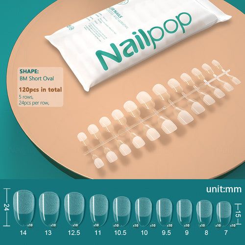 Nailpop 120pcs False Nails Acrylic Press On Nails Coffin Artificial