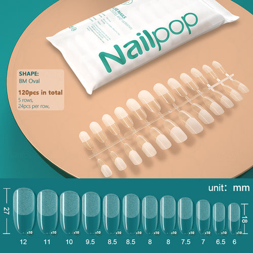 Nailpop 120pcs False Nails Acrylic Press On Nails Coffin Artificial