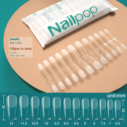 Nailpop 120pcs False Nails Acrylic Press On Nails Coffin Artificial