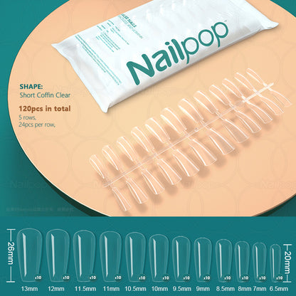 Nailpop 120pcs False Nails Acrylic Press On Nails Coffin Artificial