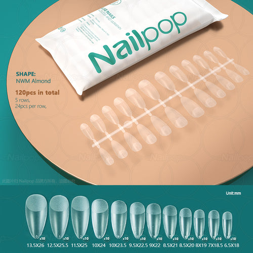 Nailpop 120pcs False Nails Acrylic Press On Nails Coffin Artificial