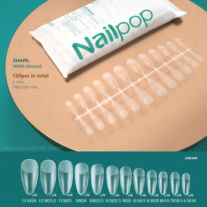 Nailpop 120pcs False Nails Acrylic Press On Nails Coffin Artificial