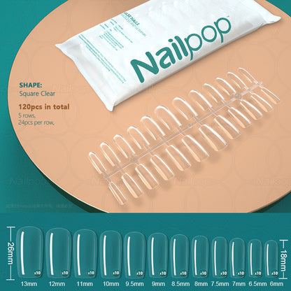 Nailpop 120pcs False Nails Acrylic Press On Nails Coffin Artificial