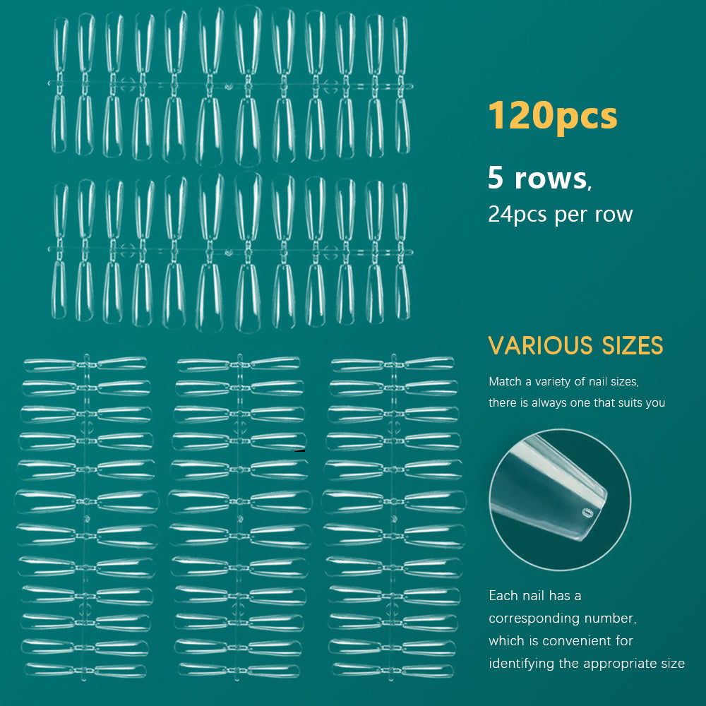 Nailpop 120pcs False Nails Acrylic Press On Nails Coffin Artificial