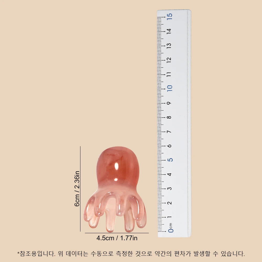 Cute Octopus Scalp Massage Comb (Resin)｜Korean Hair Care, Stress