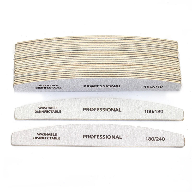 10pcs/Lot Wooden Nail Files Professional 100 180 240 Emery Board