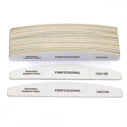 10pcs/Lot Wooden Nail Files Professional 100 180 240 Emery Board