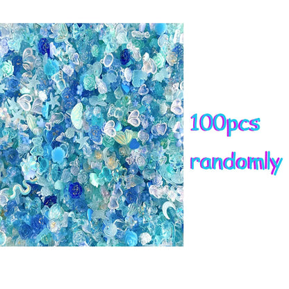 100PCS Random Mixed Strawberry Flowers Nail Charms Sweet Resin