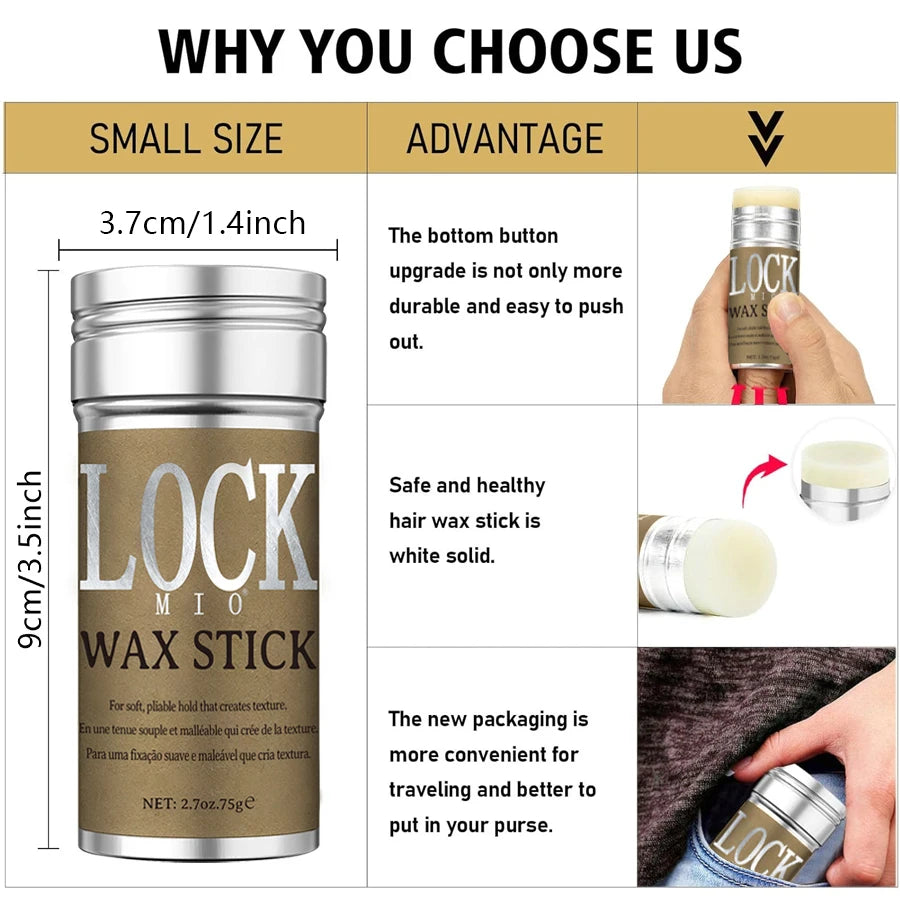 LOCKMIO Hair Wax Stick for Women and Kids Long Lasting Hold Pomade