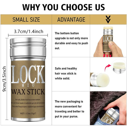 LOCKMIO Hair Wax Stick for Women and Kids Long Lasting Hold Pomade