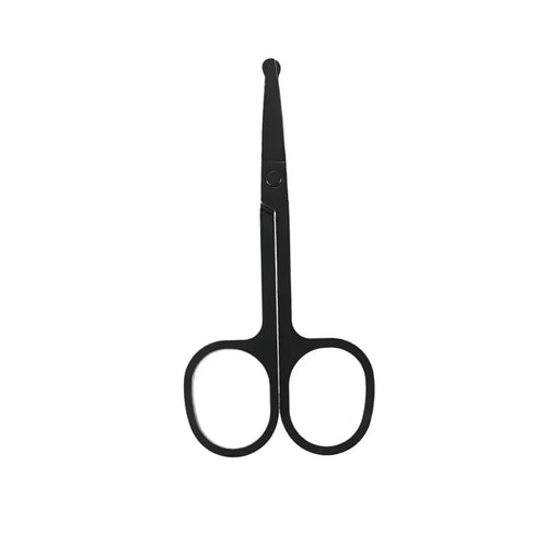 Unisex Stainless Steel Black Round Head Safe Nose Hair Scissors (Do