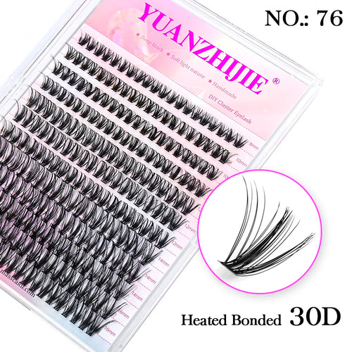 DIY 144 Cluster Lashes YUANZHIJIE free ship Segmented Beam Natural C/D