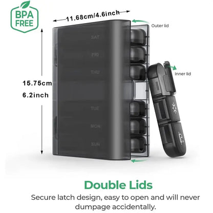 7 Days Pill Medicine Box Weekly Tablet Holder Storage Organizer