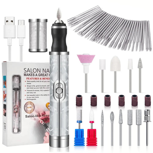 LINMANDA Electric Nail File Set Nails 4 Speeds Cordless Acrylic Nail