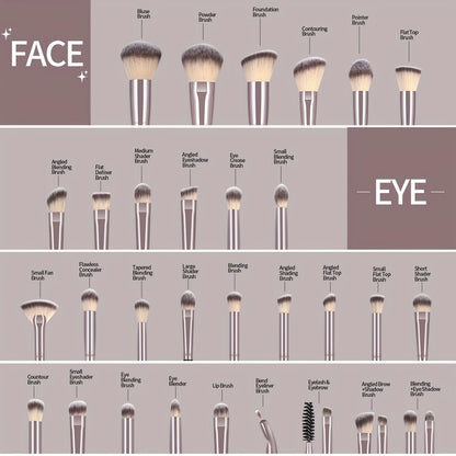 MAANGE 30pcs Professional Makeup Brush Set Foundation Concealers Eye