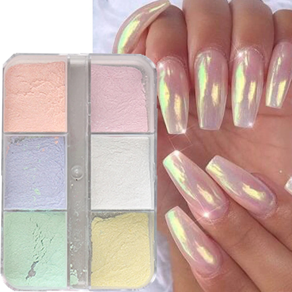 Moonlight Mirror Nails Powder Metallic Chrome Effect Pigments Gel