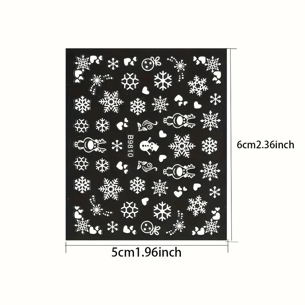 30pcs Sheets Winter 3D Nail Art Stickers Decals Nail Art Supplies for