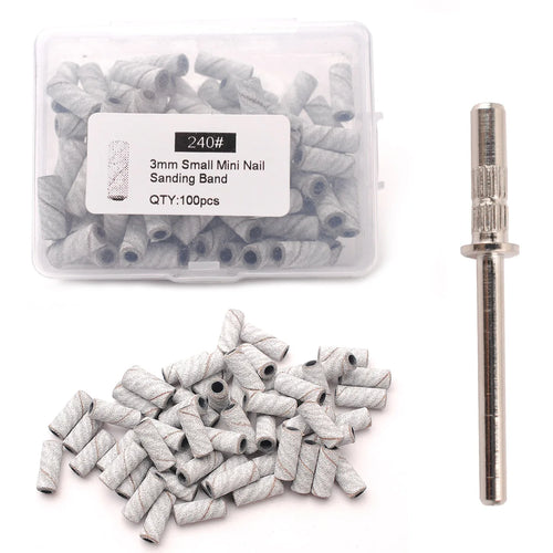 100pcs 3.1mm Mini Sanding Bands Kits Nail Drill Bits Mandrel Sets