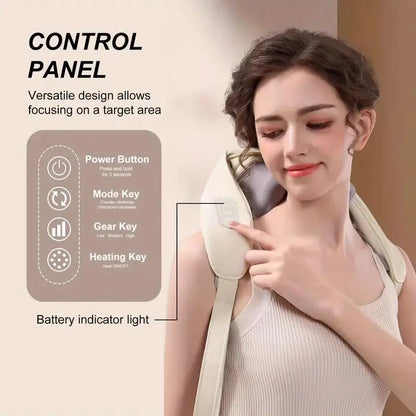 Neck and Shoulder Massage Shawl Heating Kneading 6D Massage Head Deep