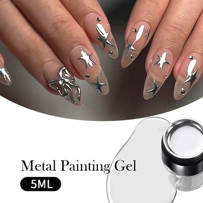 Metallic Painting Gel Chrome Gold Silver Rose Gold Mirror Effect Nail