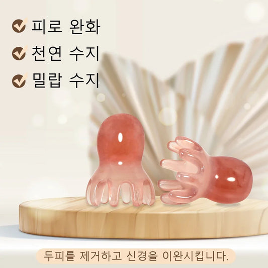 Cute Octopus Scalp Massage Comb Resin Korean Hair Care Stress Relief,
