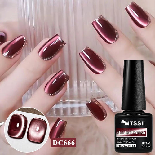 7ml Dark Coffee Glass Magnetic Gel Nail Polish Gentle Moonlight Gel