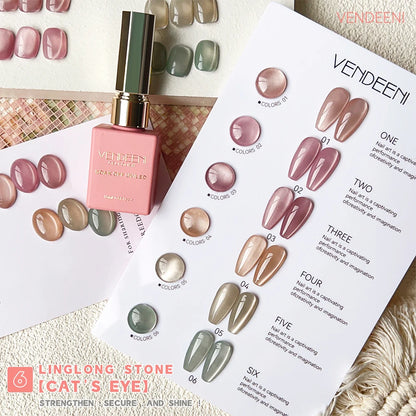 Vendeeni 6 Colors Magnetic Cat Eye Gel Nail Polish Set Pink UV LED