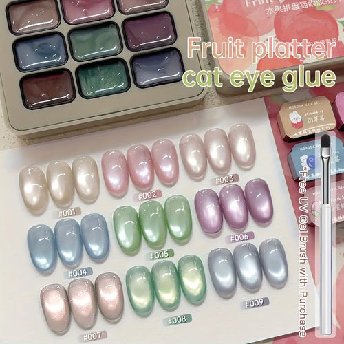 9 Colors Reflective Cat Eye Magnetic Nail Gel Soak UV LED Gel Salon
