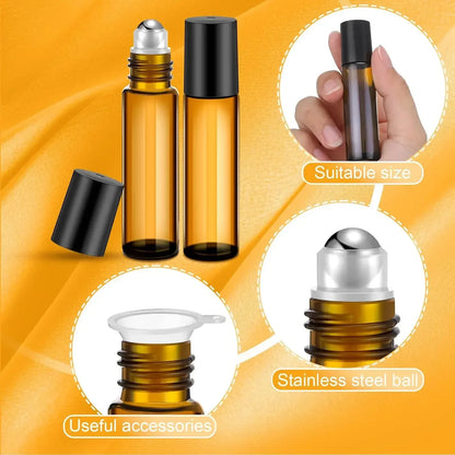 5pcs 4 Accessories Mini Amber Glass Tumbler, 5 5ml Spray Bottles, 2