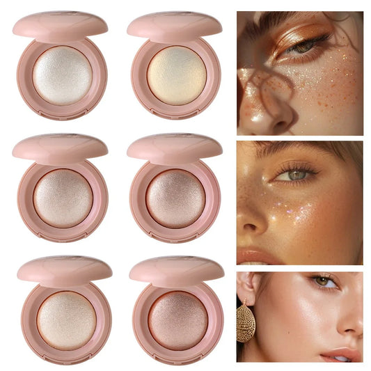 Long-lasting waterproof fine shimmer highlighter, natural glossy