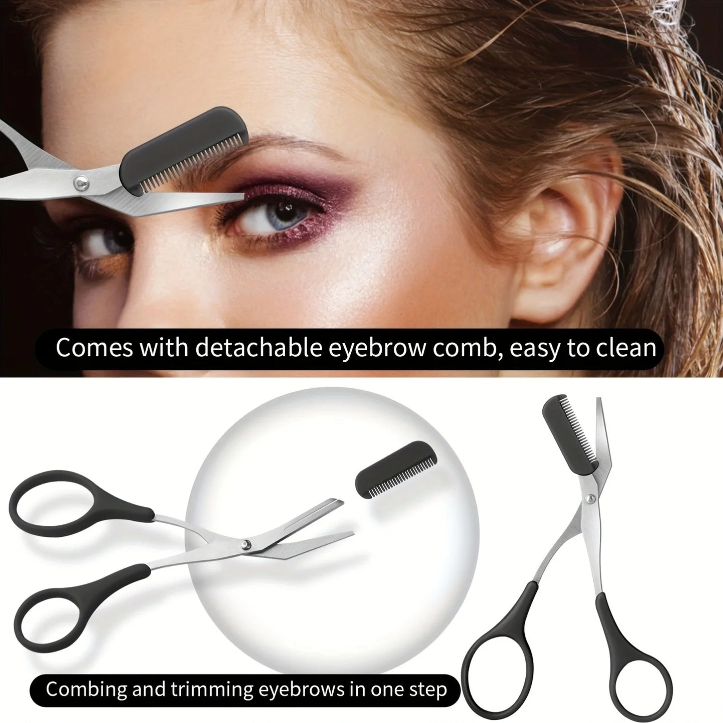 3pcs Set Eyebrow Kit For Women And Men Stainless Steel Eyebrow