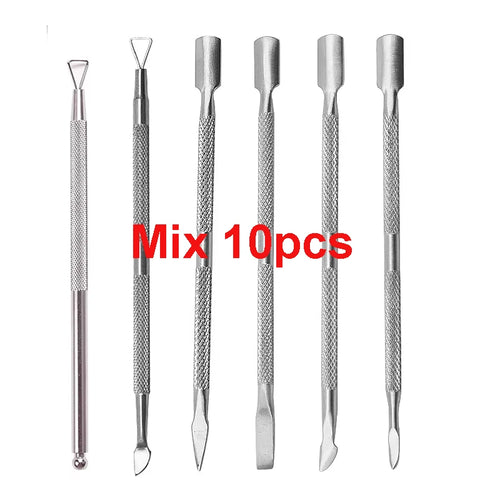 Double-ended Stainless Steel Cuticle Pusher Dead Skin Push Remover For
