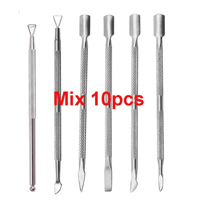 Double-ended Stainless Steel Cuticle Pusher Dead Skin Push Remover For