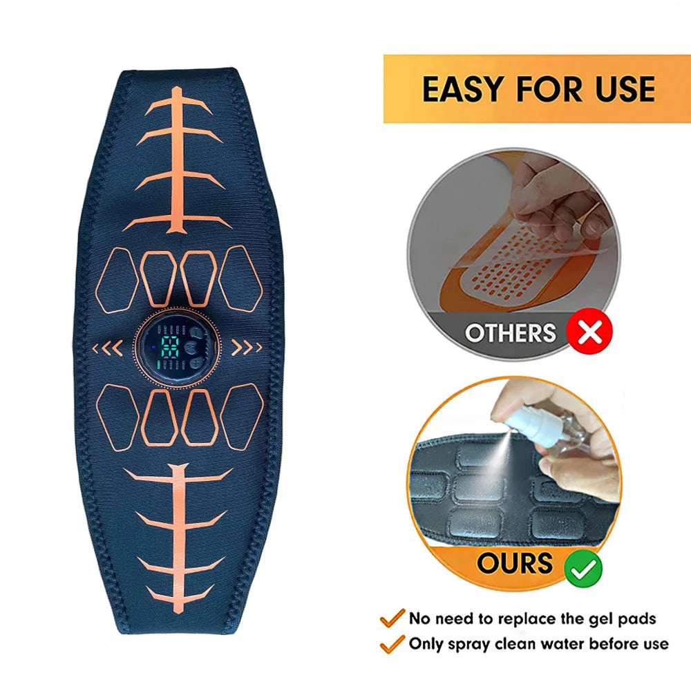 Smart Muscle Toner Abdominal Toning Belt Abs Trainer USB Recharge Body