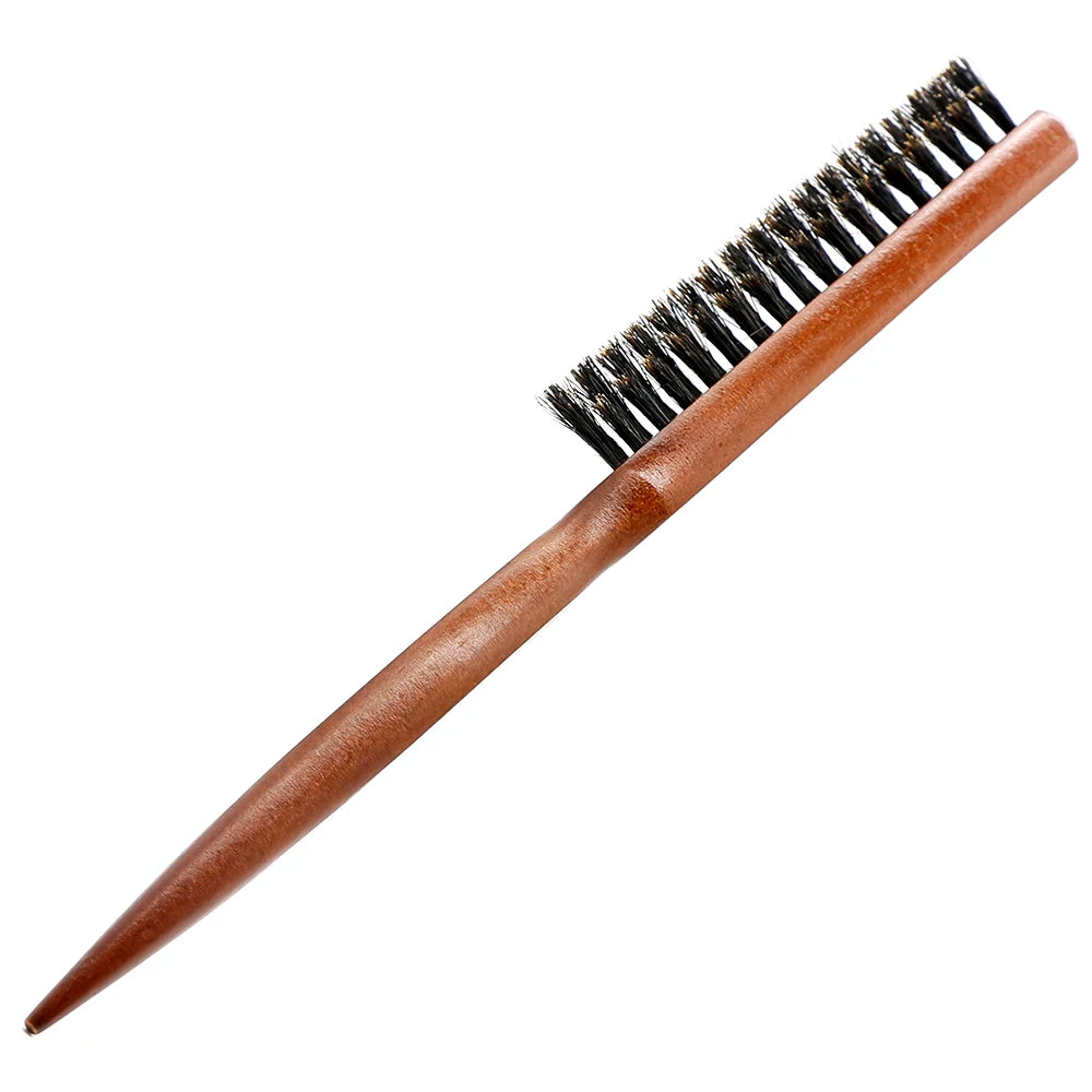 Natural Boar Bristle Hair Fluffy Comb Wood Handle Hair Brush