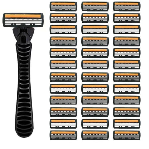 3-layer Stainless Steel Blade Men Razor Washable For Travel For Home