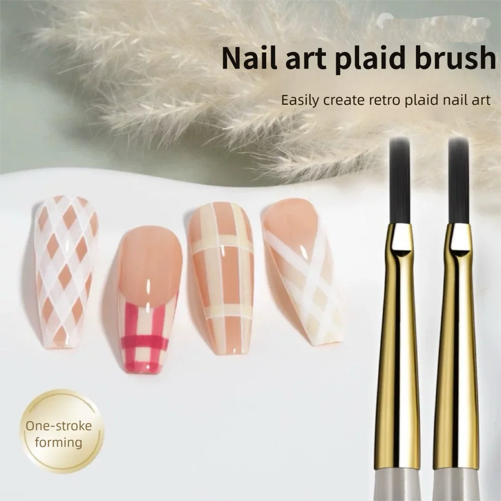 1/2PCS French Plaid Nail Art Brushes Set - Line Grid Pattern Drawing