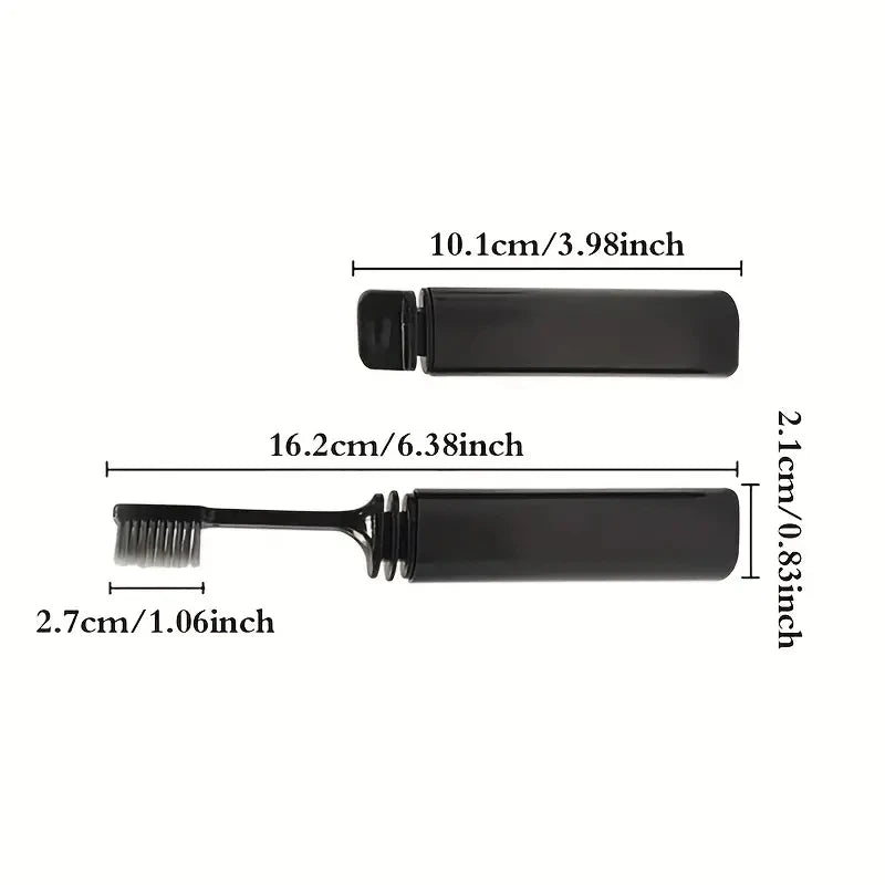 Portable Compact Charcoal Folding Toothbrush - Perfect for